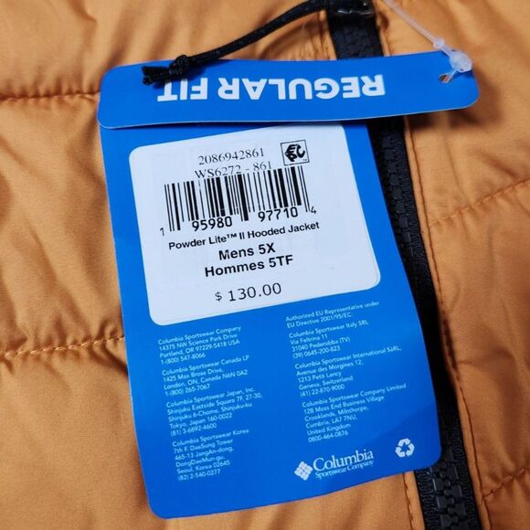 Columbia Powder Lite II Hooded Jacket Men's size 5X - Picture 9 of 11